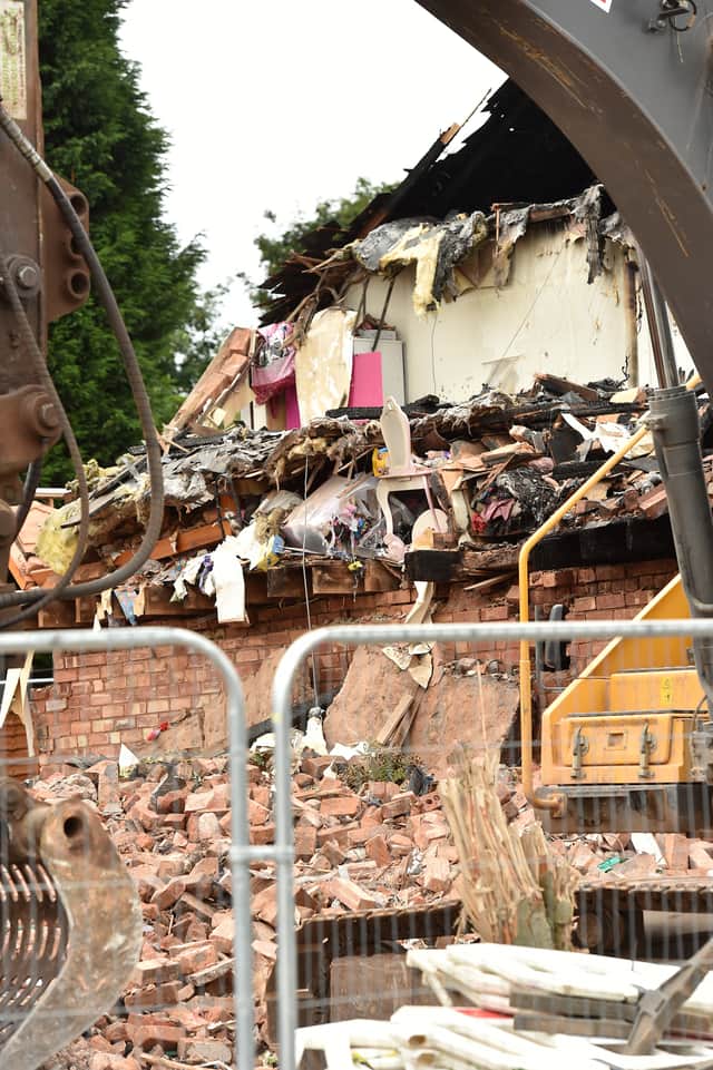 Scene of the gas explosion in Dulwich Road, Kingstanding