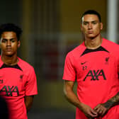 Liverpool’s new signings Carvalho, left, and Nunez