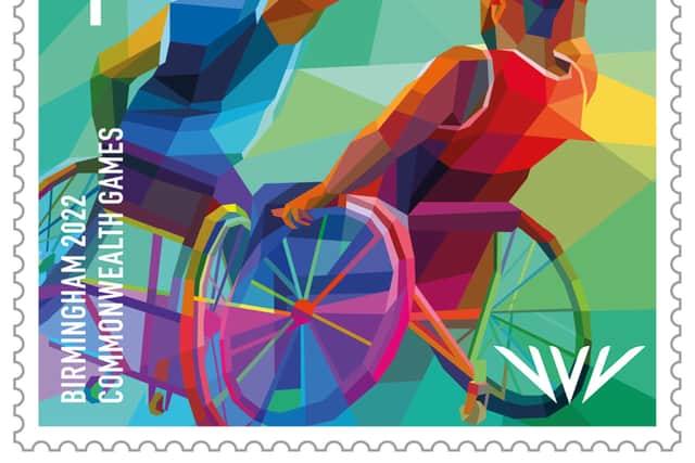 One of the new Royal Mail stamps being issued to mark Birmingham hosting the 2022 Commonwealth Games