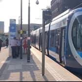 The West Midlands Metro service opens on Broad Street