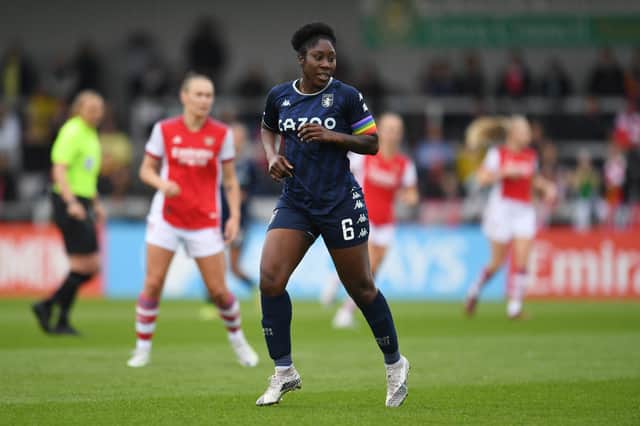 Anita Asante of Aston Villa looks on during the Barclays FA Women's Super League match between Arsenal Women and Aston Villa Women at Meadow Park on May 01, 2022