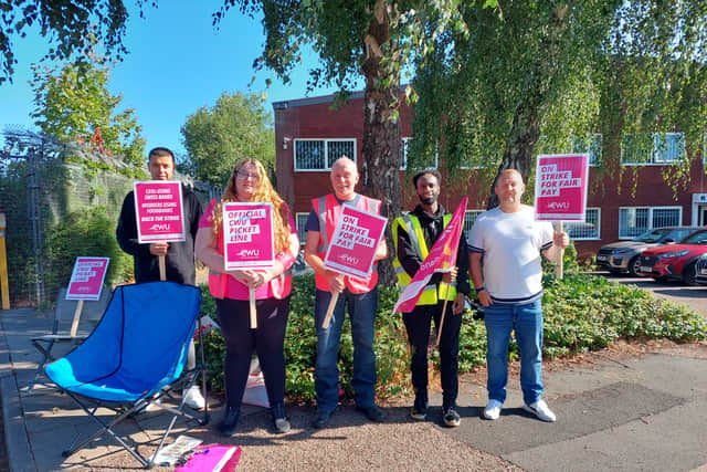 Workers protest at the Hockley Industrial Estate