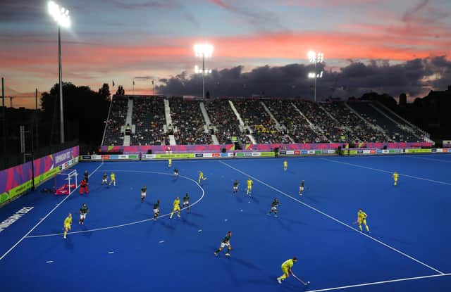 A general view during the Men’s Hockey Pool A match between Team South Africa and Team Australia (Getty Images)