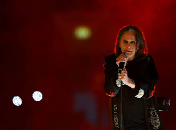 <p>Ozzy Osbourne performs during the closing ceremony for the Commonwealth Games at the Alexander Stadium in Birmingham</p>