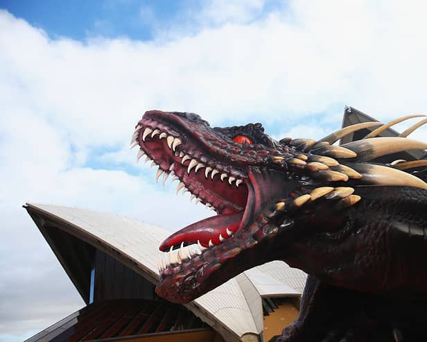 A model of one of Daenerys Targaryen's dragons is seen at photo call to launch Game of Thrones Season 5 at the at Sydney Opera House on April 10, 2015 in Sydney, Australia.  (Photo by Ryan Pierse/Getty Images)