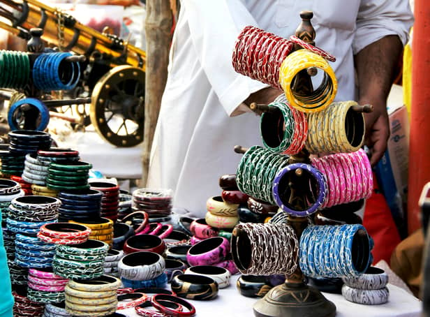 <p>Bangles on sale at a bazaar (Representational image) </p>