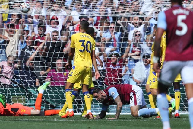 Aston Villa take the lead against Everton. Picture: GEOFF CADDICK/AFP via Getty Images