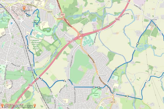 Solihull Marathon and 10k 2023 route 