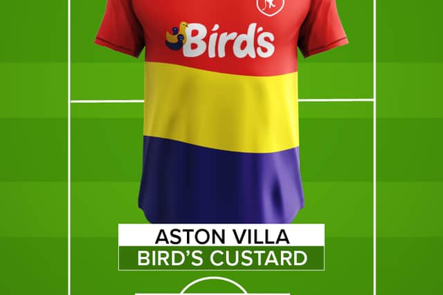 Aston Villa’ Bird’s Custard strip