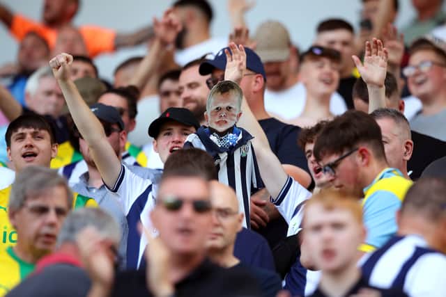 West Brom fans show their support for their team 