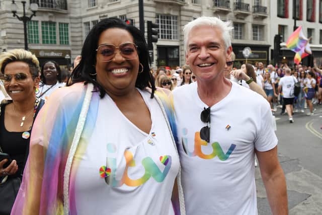 Alison Hammond attends Pride in London 2022 with fellow This Morning presenter Phillip Schofield