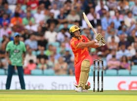 Will Smeed of Birmingham Phoenix hits runs  during the Hundred Match between Oval Invincibles Men and Birmingham Phoenix at The Kia Oval on August 23, 2022 in London, England. (Photo by Alex Davidson/Getty Images)
