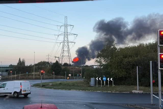 The fire at the industrial centre in Cannock this morning
