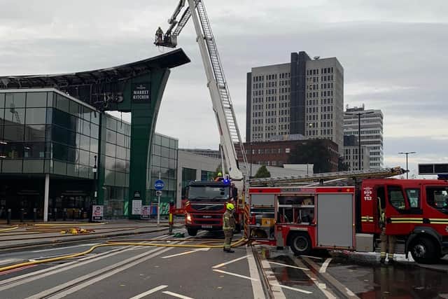 The scene in Hagley Road on Sunday morning