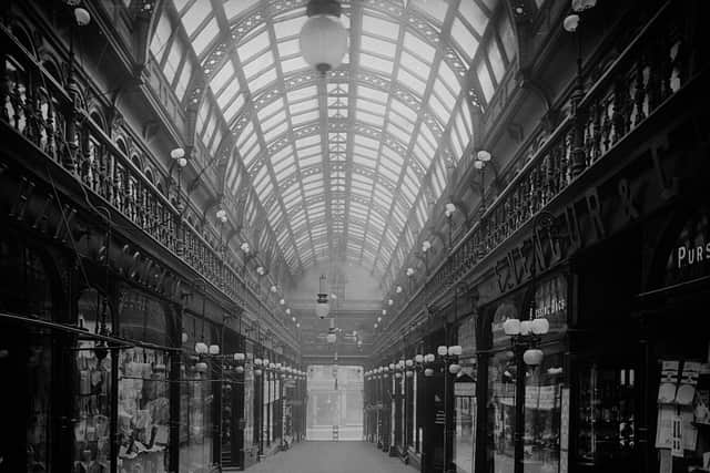 A shopping arcade in Birmingham.  (Photo by London Stereoscopic Company/Hulton Archive/Getty Images)