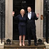 New UK prime minister Liz Truss poses with her husband Hugh O’Leary at Downing Street (Getty Images)