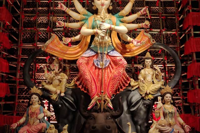 A statue of Goddess Durga (Credit: Sukanya Basu on Unsplash)