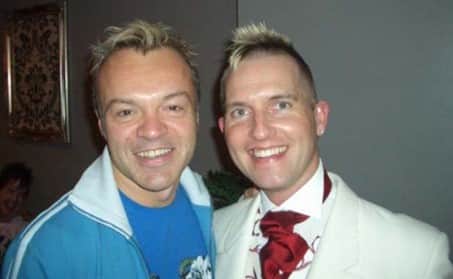 Graham Norton with Birmingham Pride co-founder Phil Oldershaw
