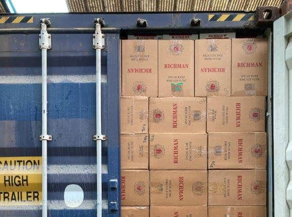 The cigarettes seized at Port of Hull as Birmingham man arrested