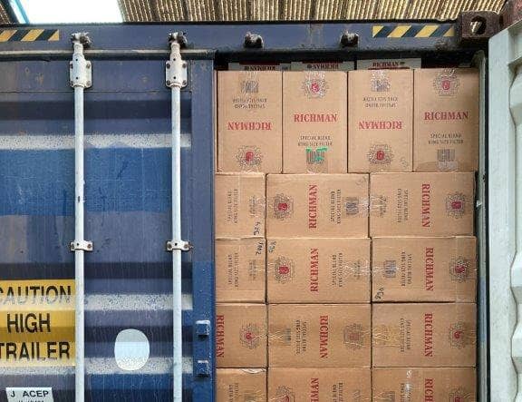 The cigarettes seized at Port of Hull as Birmingham man arrested
