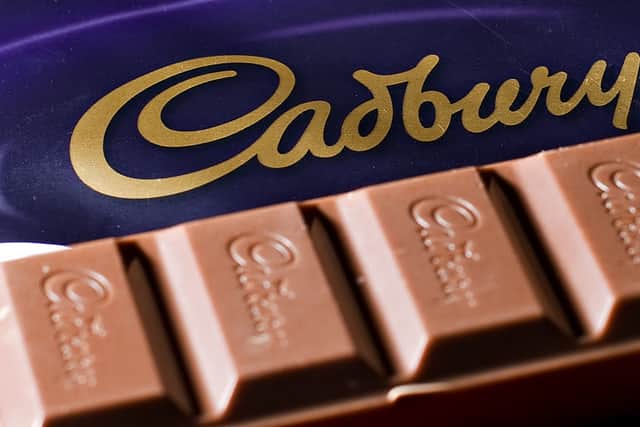 A bar of Cadbury’s Dairy Milk chocolate  (Photo by LEON NEAL/AFP via Getty Images)