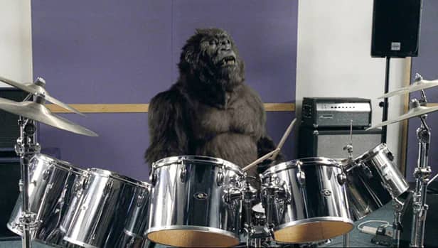 Cadbury TV ad with the drumming gorilla