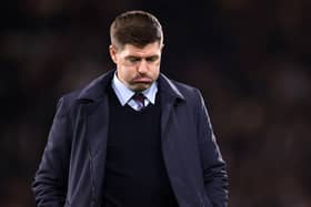 Steven Gerrard, Manager of Aston Villa looks dejected following their sides defeat after the Premier League match between Fulham FC and Aston Villa at Craven Cottage on October 20, 2022 in London, England. (Photo by Ryan Pierse/Getty Images)