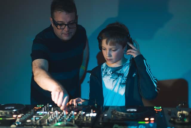 George Brizell, 12, receiving a DJ masterclass from House of God DJ Joe Robertson at BOM in November 2019