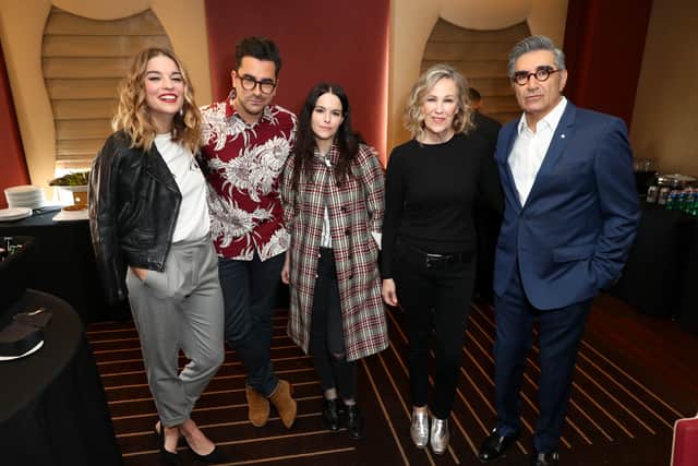 The cast of Schitt’s Creek, for which Ben Feigin acted as the executive producer.