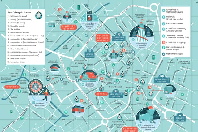 Map of Penguin Parade Trail (Credit - Visit Birmingham)