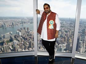 Shankar Mahadevan visits the Empire State Building on August 15, 2022 in New York City. (Photo by John Lamparski/Getty Images for Empire State Realty Trust)