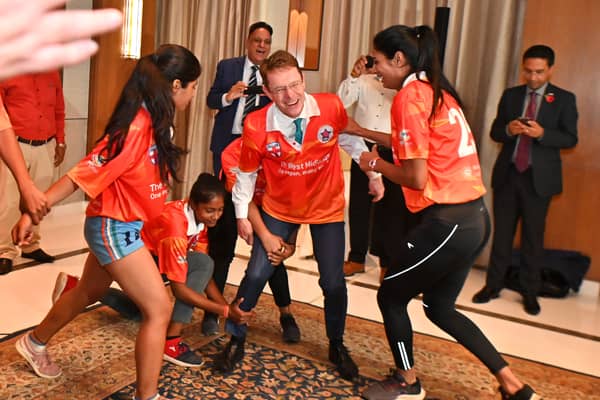 Andy Street taking part in a kabaddi 