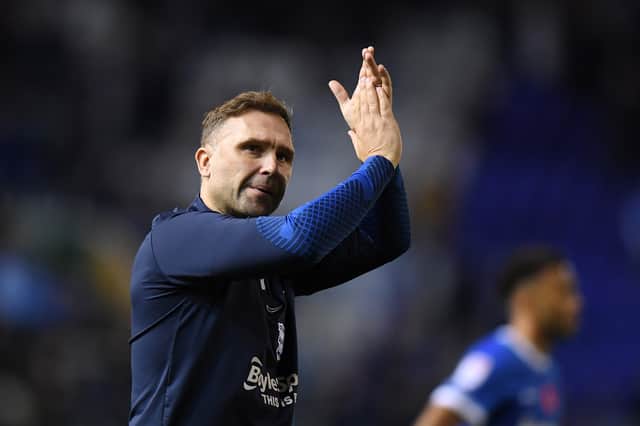 Birmingham City manager John Eustace applauds the home support after his side suffered an unfortunate 2-1 defeat to Sunderland.