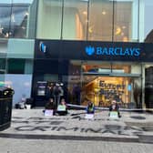 Protest outside Barclays bank in Birmingham City Centre (Photo by Extinction Rebellion)