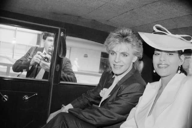 Nick Rhodes, the keyboard player for pop group Duran Duran, marries heiress Julie Anne Friedman in London, 18th August 1984. (Photo by Tony Weaver/Express/Getty Images)