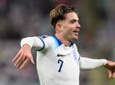 Jack Grealish celebrates after scoring their team's sixth goal during the FIFA World Cup Qatar 2022 (Photo by Matthias Hangst/Getty Images)