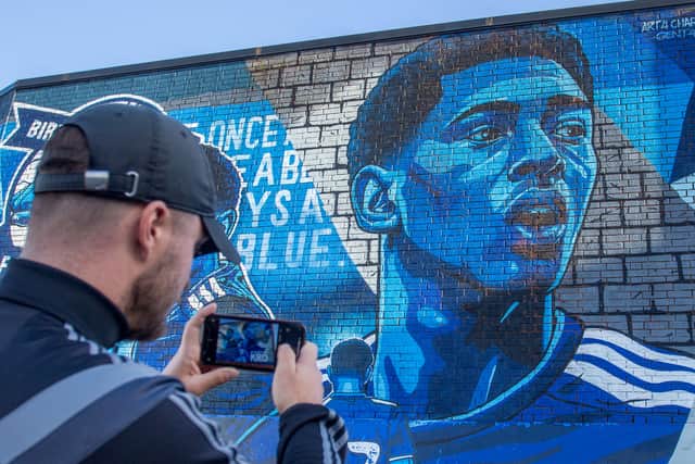The mural of England and former Birmingham City player Jude Bellingham at St Andrews in Small Heath