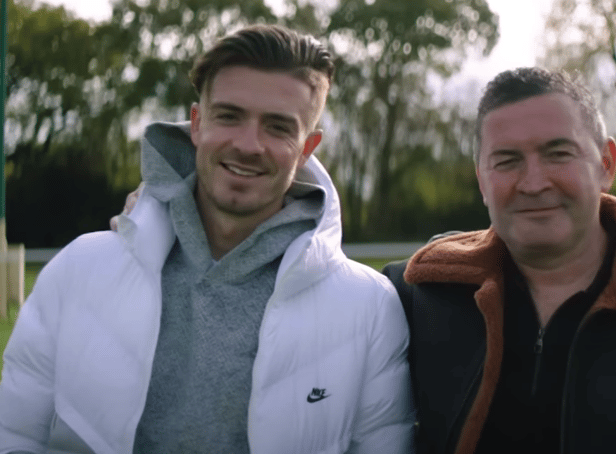 <p>Jack Grealish and his dad Kevin in the i-D video</p>