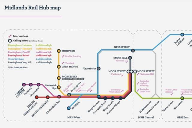 Midlands Rail Hub map (Copyright Midlands Connect)
