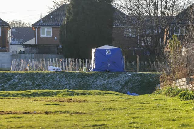 The scene at Cook Road in Wednesbury, West Midlands, December 8, 2022, following the stabbing of an 18-year-old man