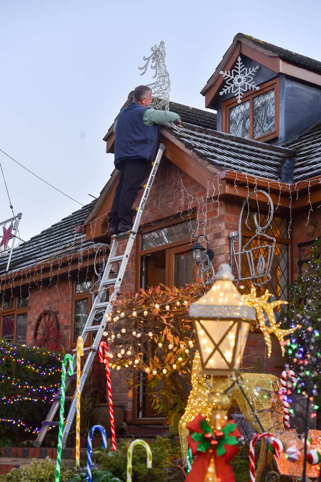  Wendy and Malcolm Molloy from Finstall, Bromsgrove, Worcestershire, are getting ready for the official switch on of the UK’s ‘craziest Chrismtmas lights’