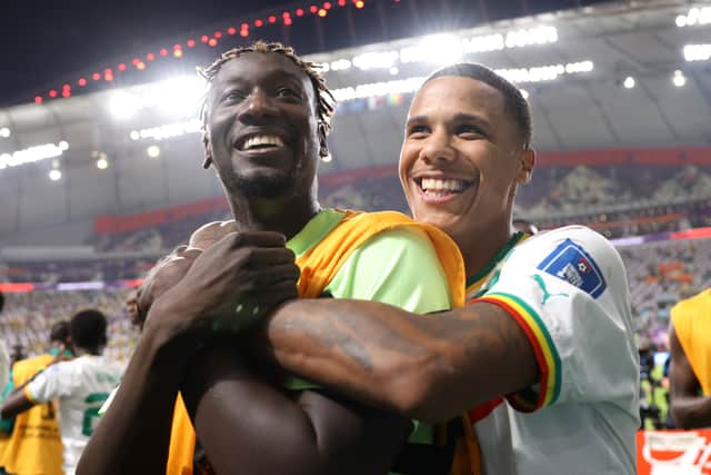 Nicolas Jackson (left) was part of the Senegal squad at the FIFA World Cup in Qatar - and he played 17 minutes off the bench against the Netherlands.