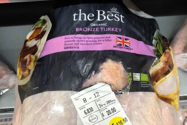 One of the expensive turkeys for sale in Morrisons that have had shoppers double take as the birds cost more than a flight to Turkey