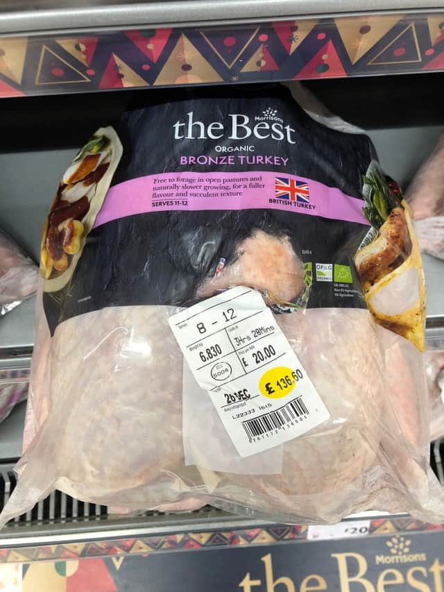 One of the expensive turkeys for sale in Morrisons that have had shoppers double take as the birds cost more than a flight to Turkey