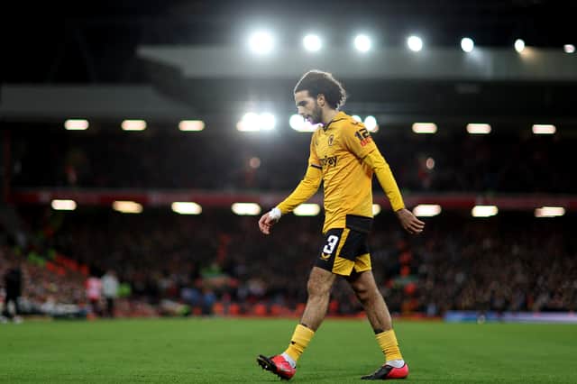 Rayan Ait-Nouri was forced off at Anfield through injury. He remains a doubt for Wolves.