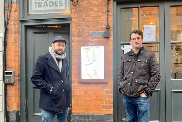 John Stapleton and Jonathan Todd, of 1,000 Trades restaurant and bar in the Jewellery Quarter