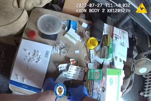 Drugs were found at an address in Tamworth