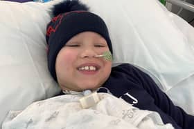 Young Isaiah Jarrett, from Birmingham, in hospital for radiotherapy