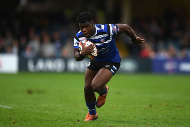 Levi Davis of Bath Rugby during the Premiership Rugby Cup Third Round match between Bath Rugby and Leicester Tigers at The Recreation Ground on October 05, 2019 in Bath, England. (Photo by Harry Trump/Getty Images)