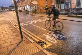 A tiny cycle lane has popped up on Hazelwell Street in Stirchley, Birmingham